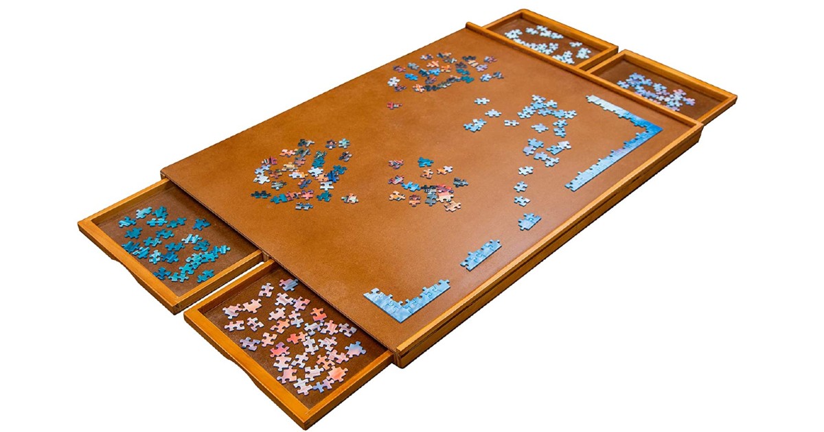 Wooden Jigsaw Puzzle Table ONLY $47.99 (Reg. $80)