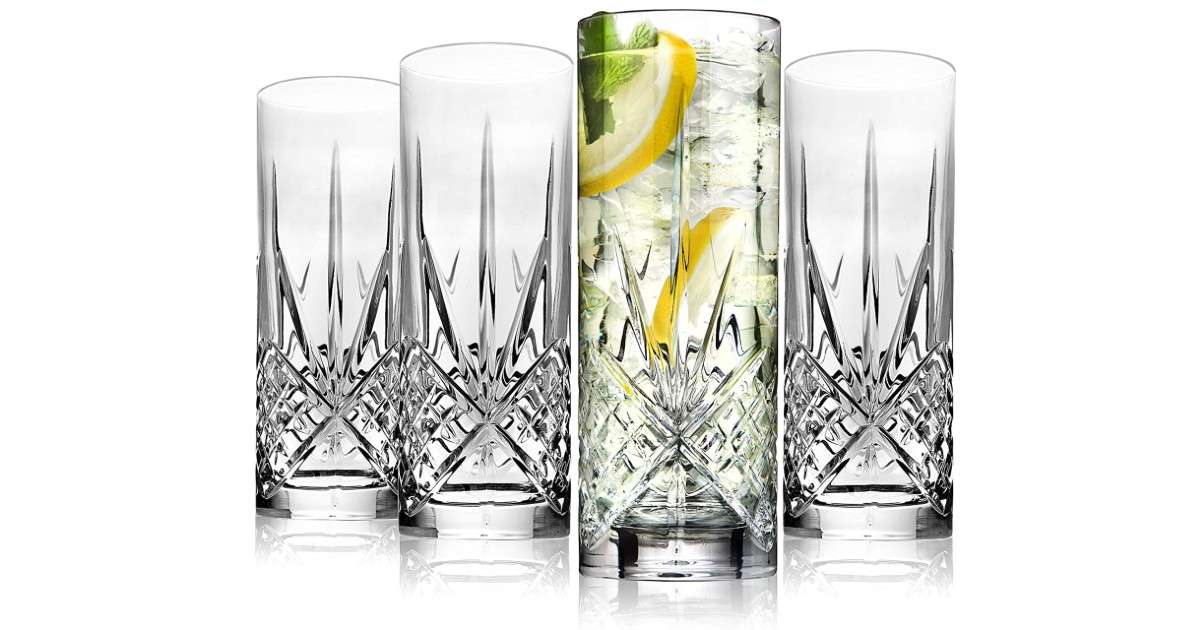 Tall Beverage Glasses Collins Set of 4 ONLY 18.36 (Reg. 40) Daily