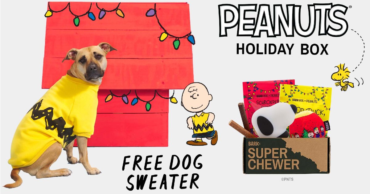 Free Peanuts Sweater with Peanuts Holiday Box from Super Chewer