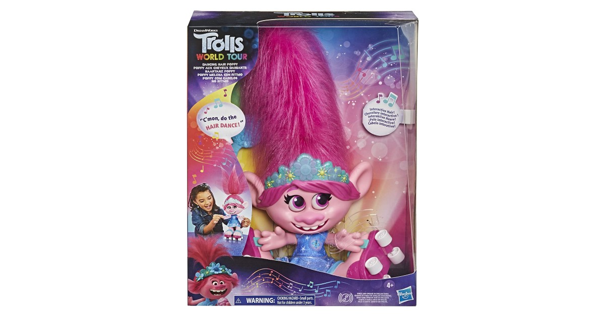 Trolls Dancing Hair Poppy Interactive Doll ONY $24.99 (Reg. $50)