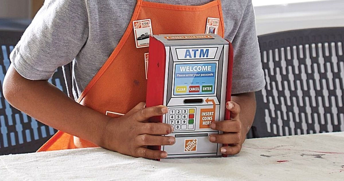 Free ATM Bank for Kids from Home Depot Free Product Samples
