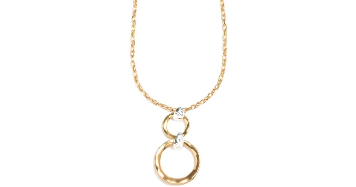 Two Tone Open Ring Long Pendant Necklace ONLY $5 (Reg $30)