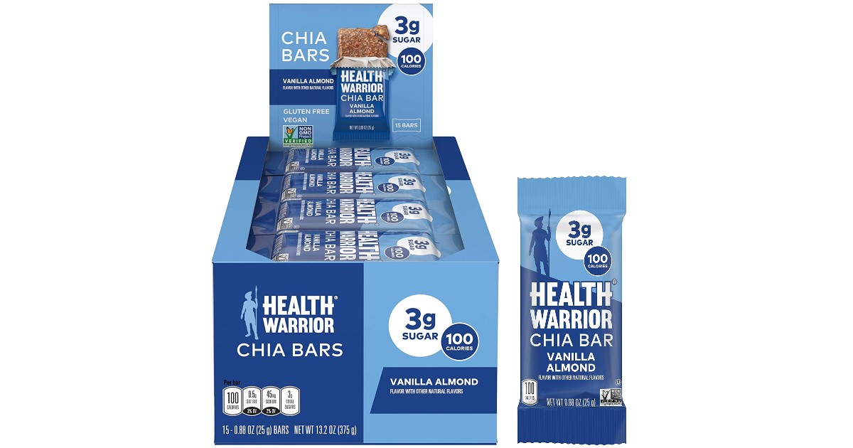 Health Warrior Chia Bars Vanilla Almond 15-Ct ONLY $8.46 Shipped