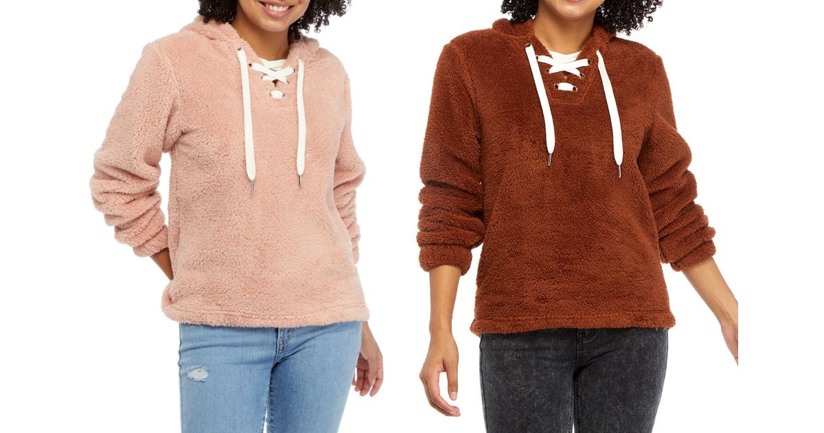 Soft Shop Lace Up Sherpa Hoodie ONLY $16.20 (Reg $54)