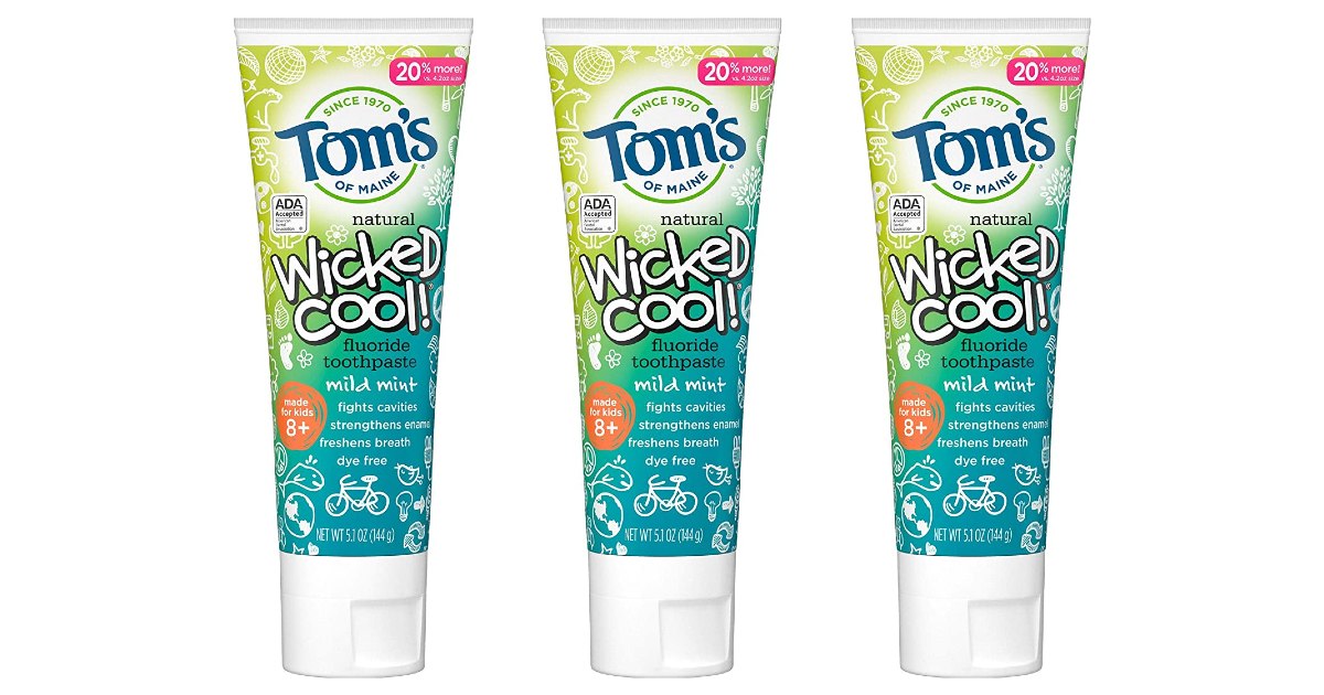 Tom's of Maine Wicked Cool Toothpaste 3Pk ONLY 9.10 (Reg. 18