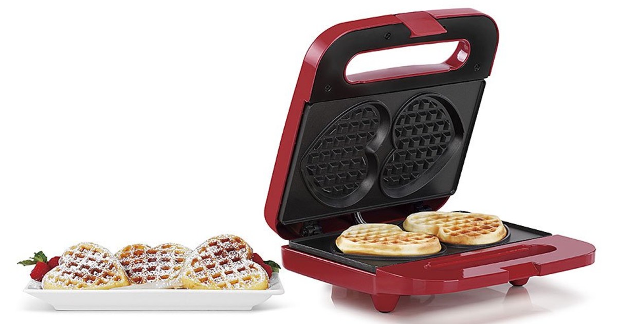 Double Heart-Shaped Waffle Maker ONLY $19.99 (Reg $40)