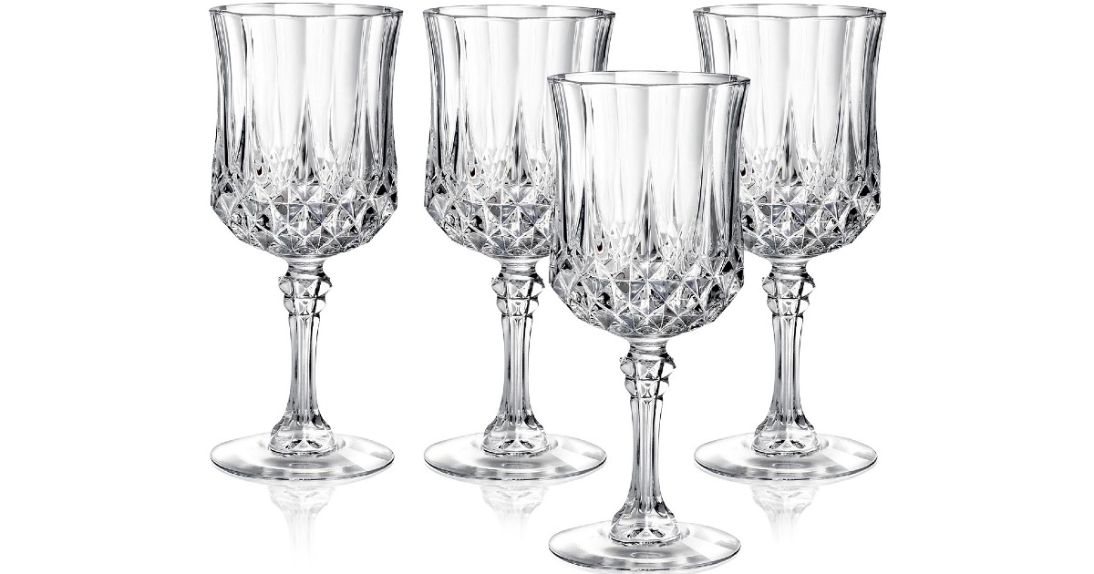 Cristal D’Arques Set of 4 Wine Glasses ONLY 12.99 (Reg 30)