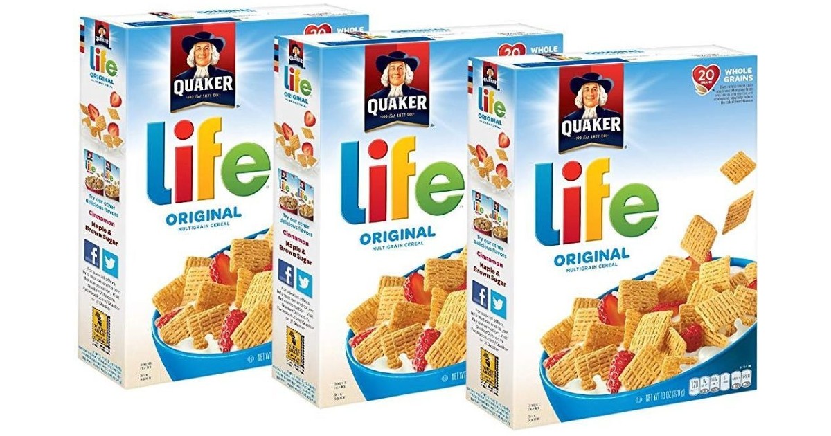 Quaker Life Cereal 3-Count ONLY $4.85 Shipped