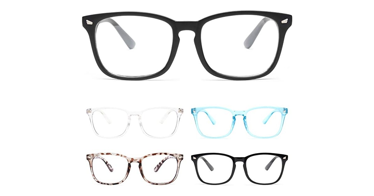 Blue Light Blocking Glasses 5-Pack ONLY $7.50