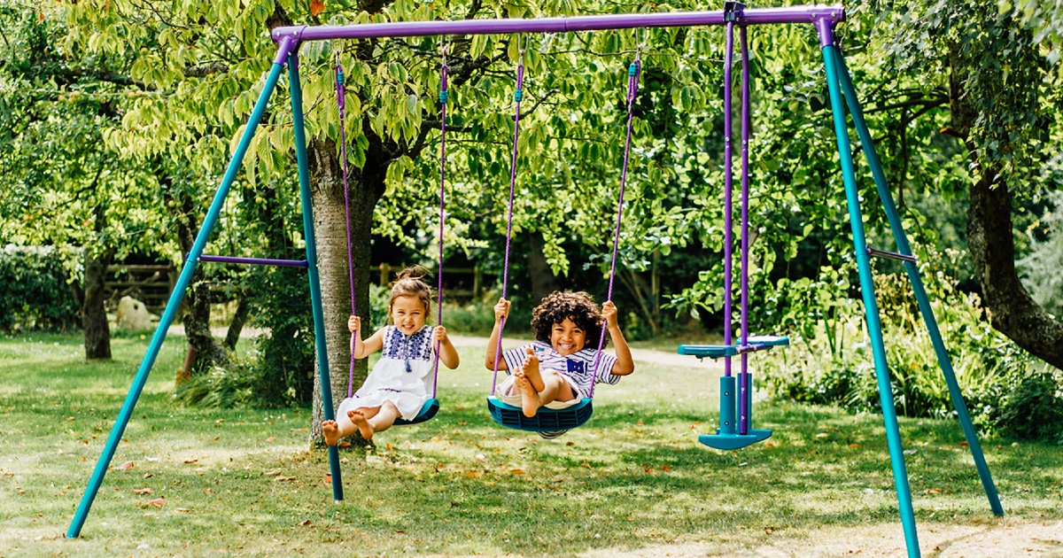 Metal Swing Set with Glider ON...