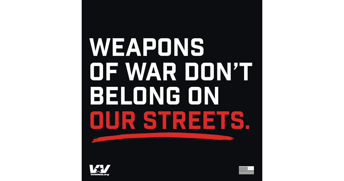 FREE Weapons of War Don’t Belong on our Streets Sticker