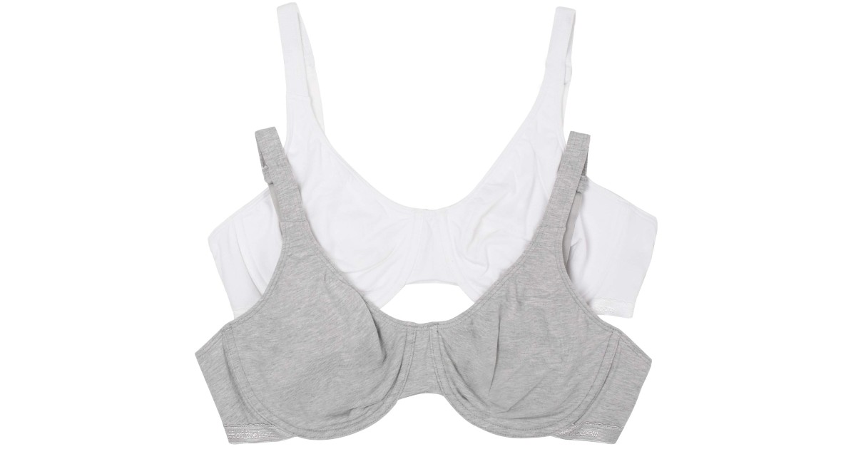 Fruit of the Loom 2-Pack Bra Cotton at Amazon