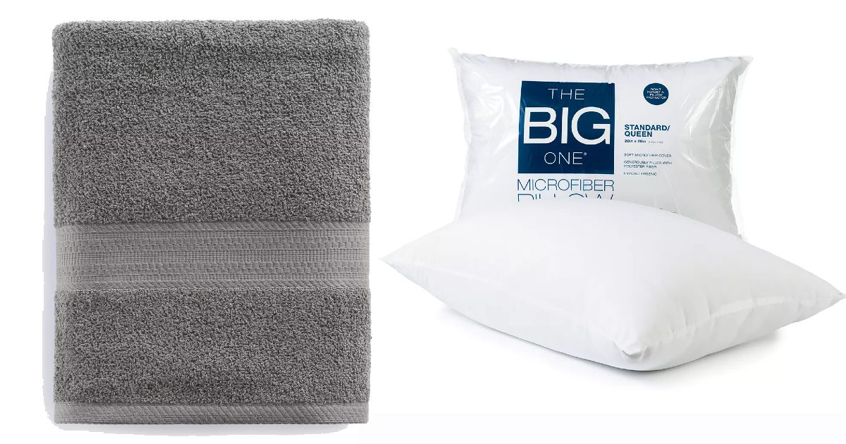 The Big One Pillow and Bath Towel ONLY $2.82 Each at Kohl's