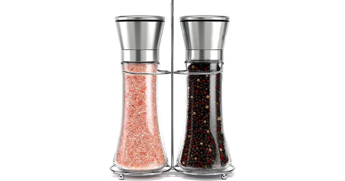 Stainless Steel Salt and Pepper Grinder Set ONLY $11(Reg. $26)