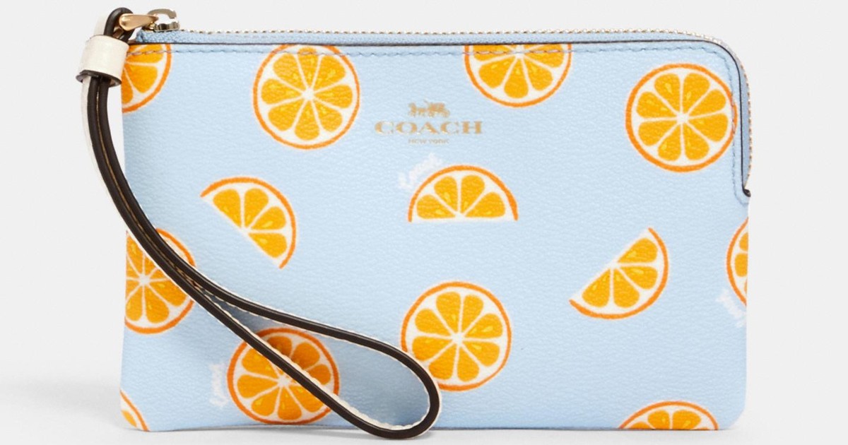 Coach Zip Wristlet With Orange Print ONLY 23.40 (Reg 78) Daily
