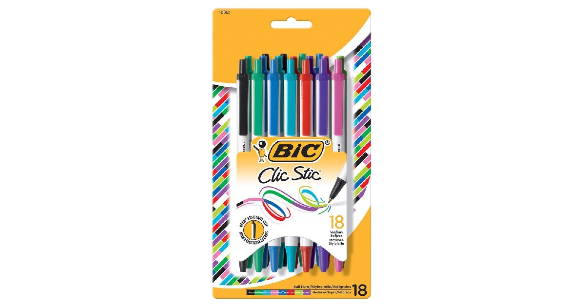 BIC Clic Stic Retractable Ballpoint Pens ONLY $3.64 (Reg. $9)