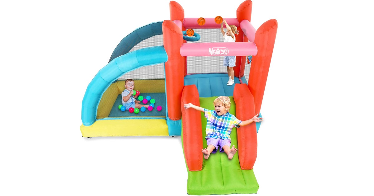 inflatable ball pit with basketball hoop
