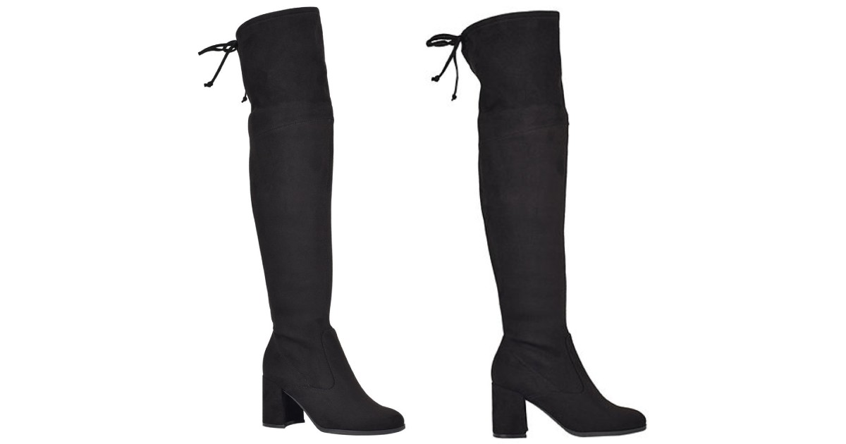 Womens Over the Knee Block Heel Boots