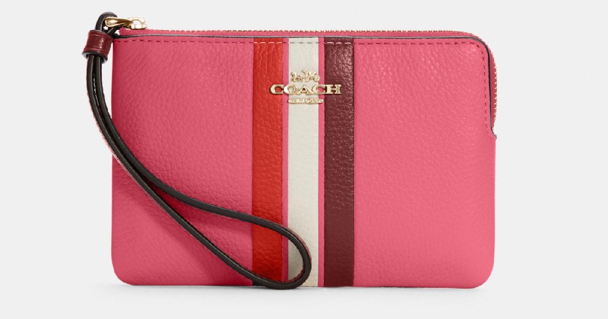 Coach Zip Wristlet In Colorblock With Stripe ONLY $29 (Reg. $78)