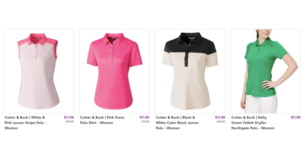 85% Off Polos From Cutter & Buck + Extra 10% Off at Checkout