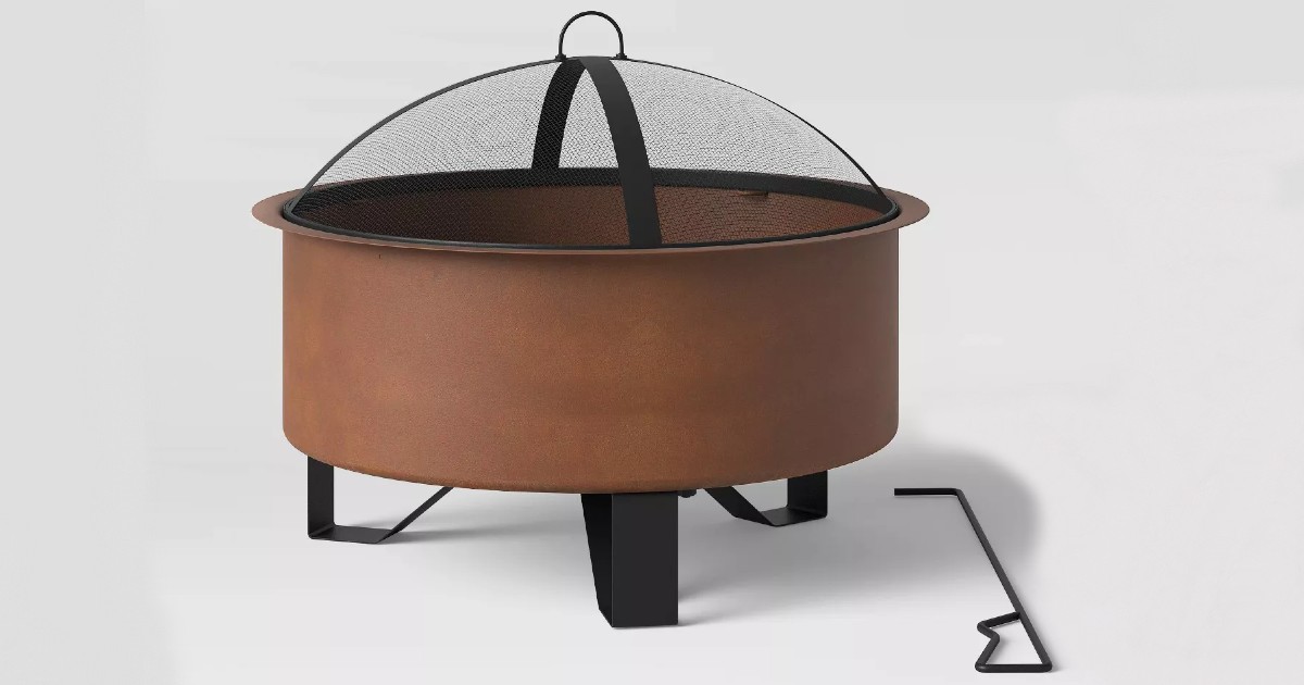 Round Rust Wood Burning Outdoor Fire Pit