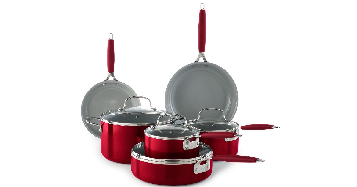 Food Network 10-Pc Ceramic Cookware Set