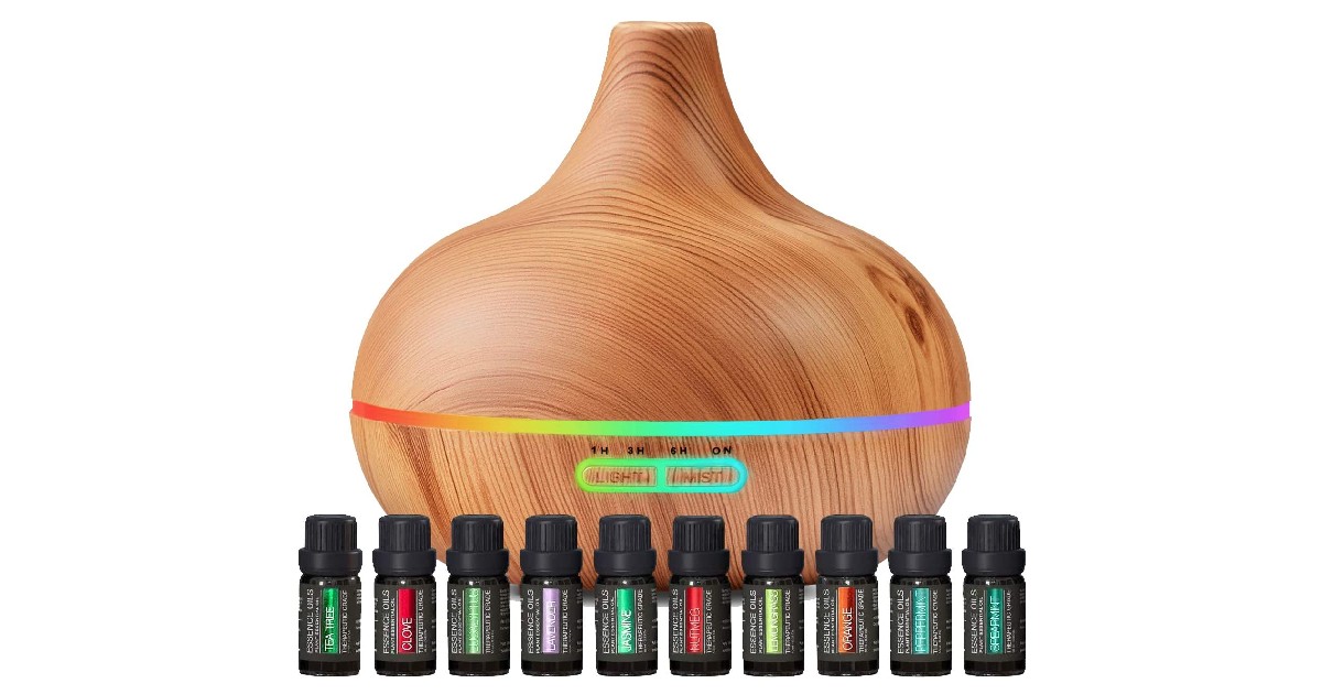Aromatherapy Diffuser & Essential Oil Set ONLY $33.95 (Reg. $70)