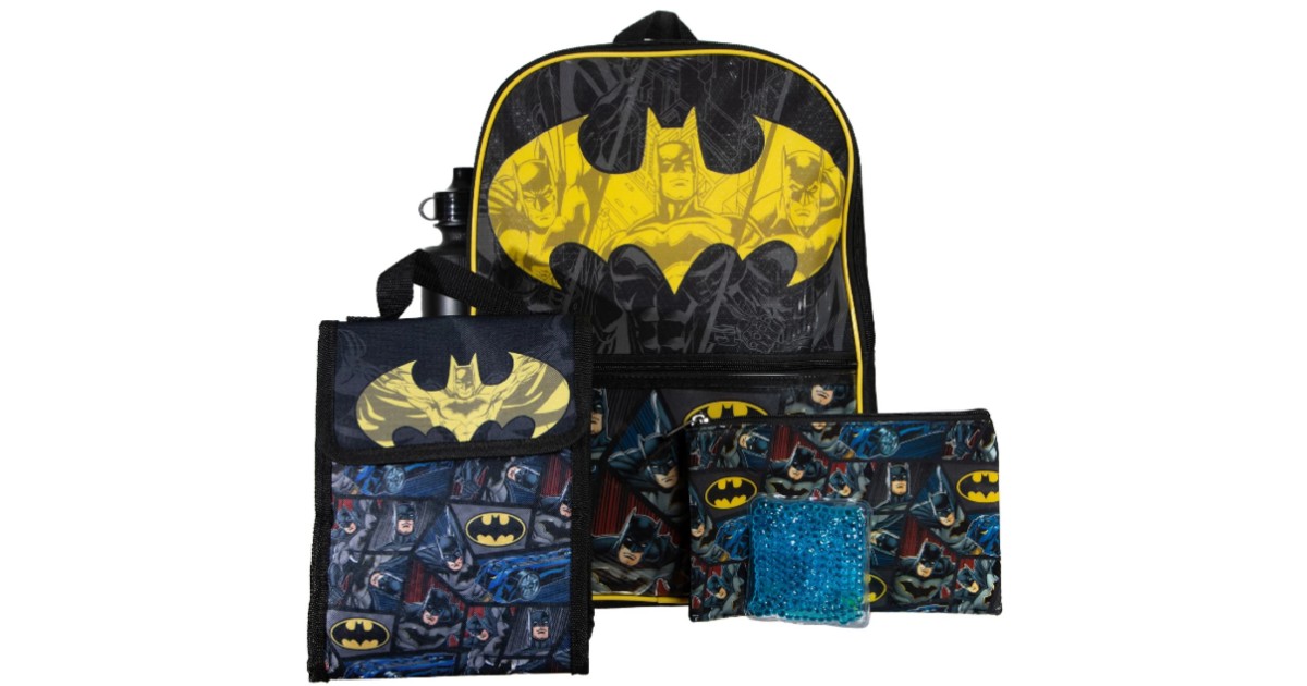 Batman Backpack 5 Piece Set