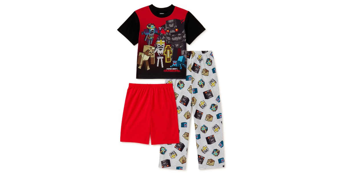 Minecraft 3 Piece Boys Pajama.