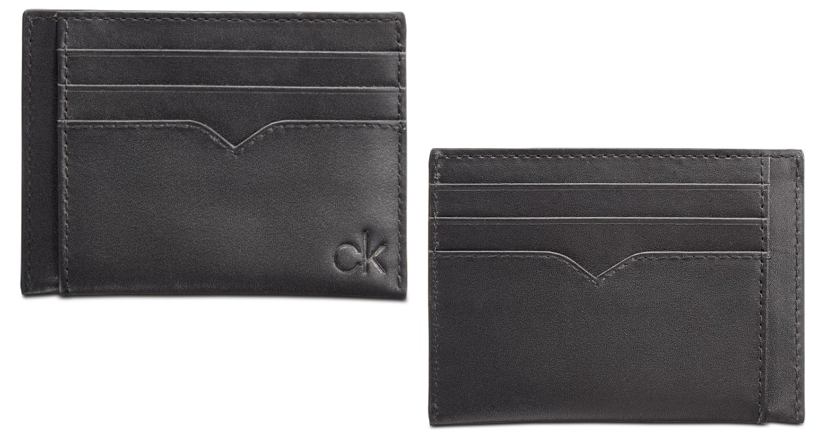 Calvin Klein Men's Leather Logo Card Case