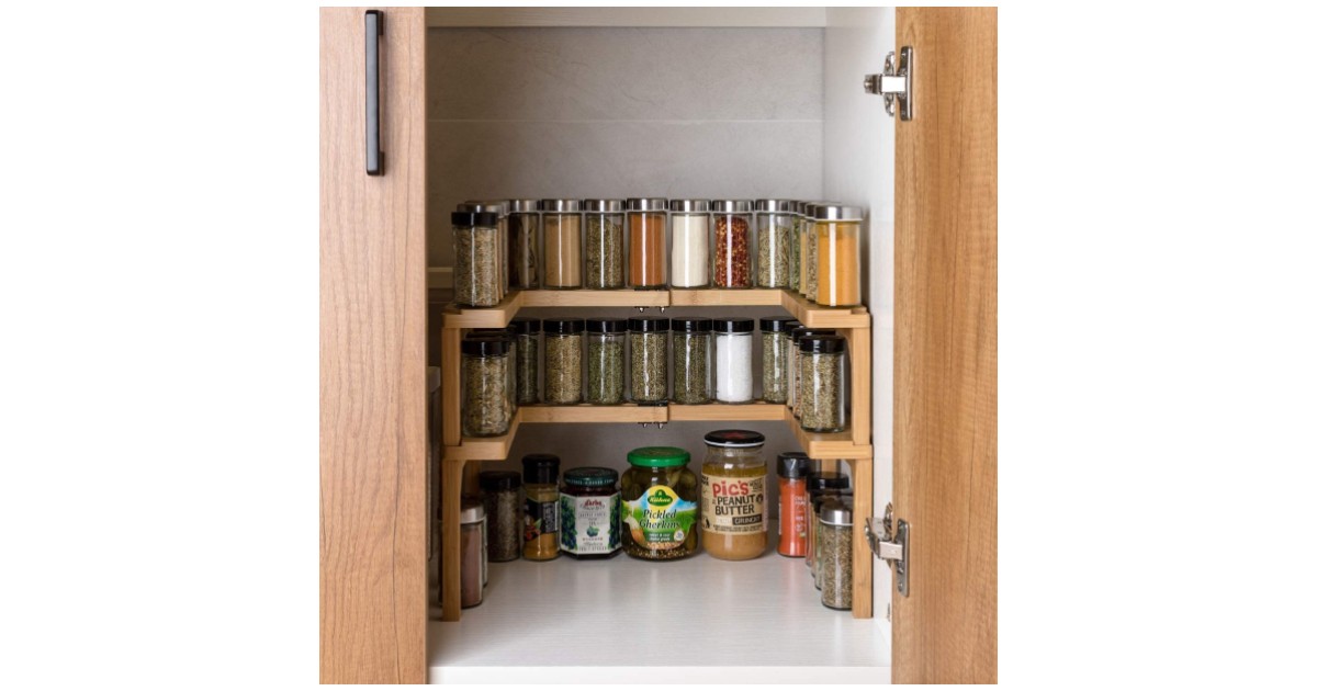 2Tier Bamboo Expandable Spice Rack ONLY 9.99 (Reg 24) Daily Deals