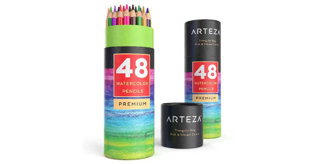 Arteza Watercolor Pencils Set of 48 ONLY $9.78 (Reg. $20)