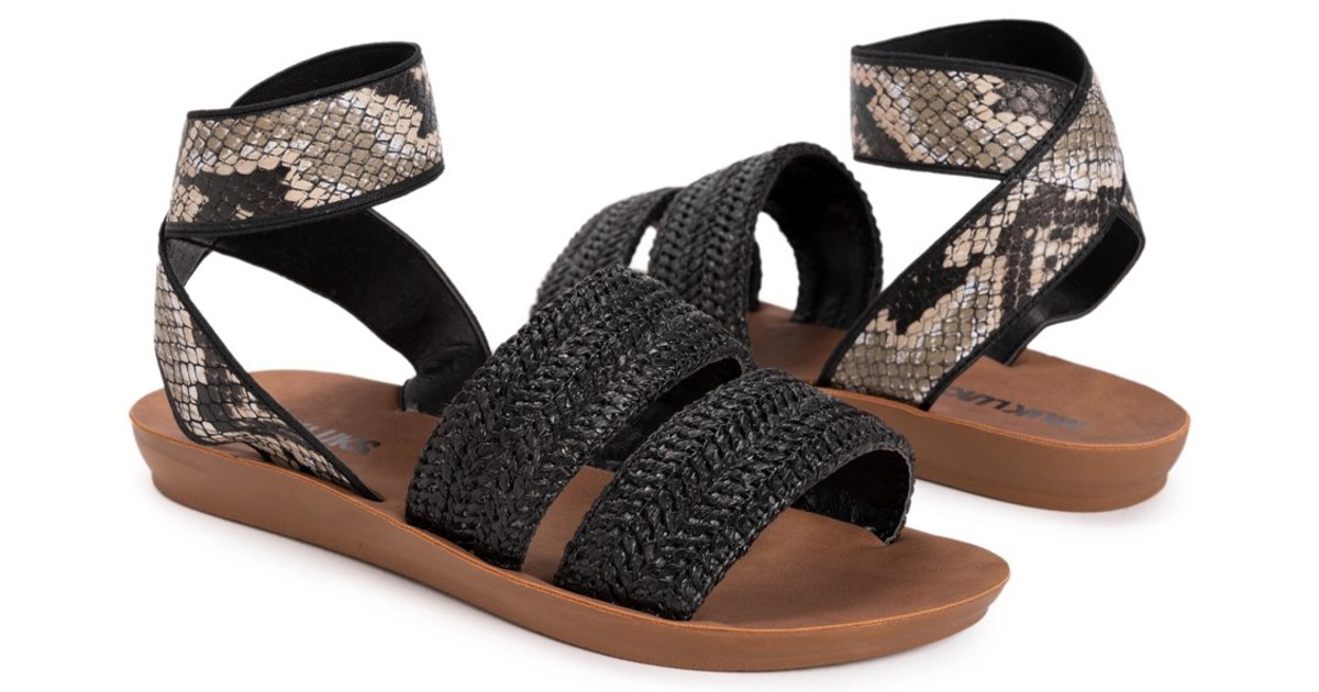 Muk Luks Snake-Embossed Sandals 