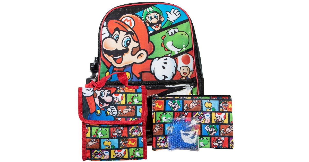Mario Boys Backpack 5-Piece Set