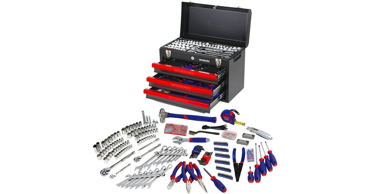 WorkPro Mechanics Tool 408Piece Set ONLY 129.99 (Reg 222) Daily