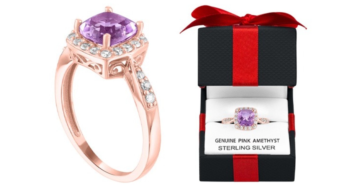 Purple Amethyst 14K Rose Gold Ring