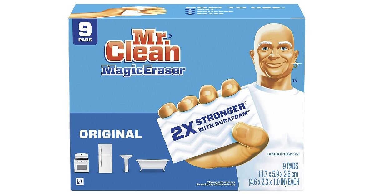 Mr Clean Magic Eraser 9-Count ONLY $4.89 (Reg. $9.58)