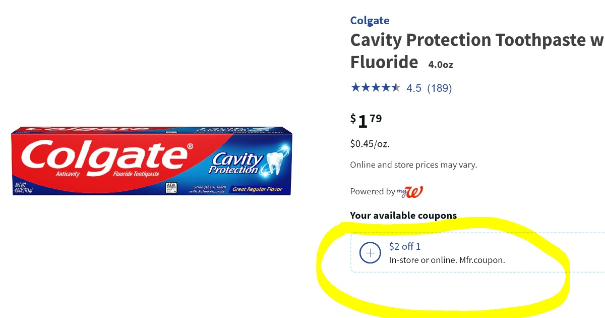 free colgate toothpaste coupon