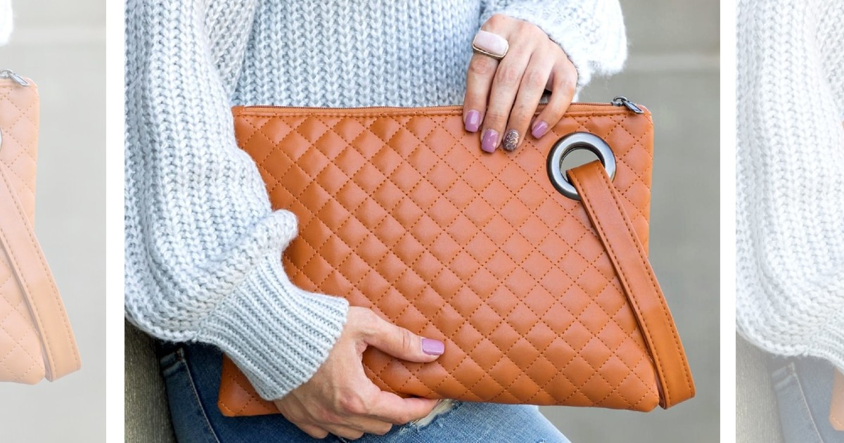 Quilted Wristlet Clutch 