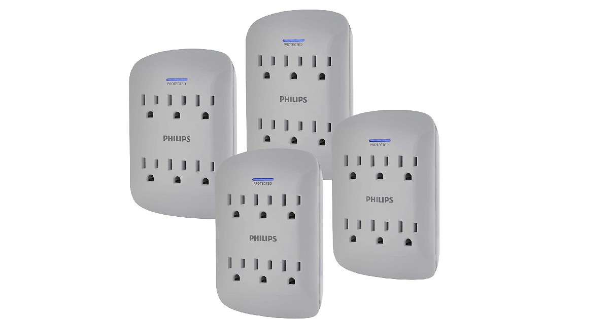 Philips Extender Surge Protector 4-Pack ONLY $19.99 on Amazon