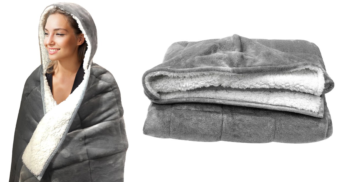Hooded Weighted Blanket 10Pound ONLY 31.99 (Reg 160) Daily Deals