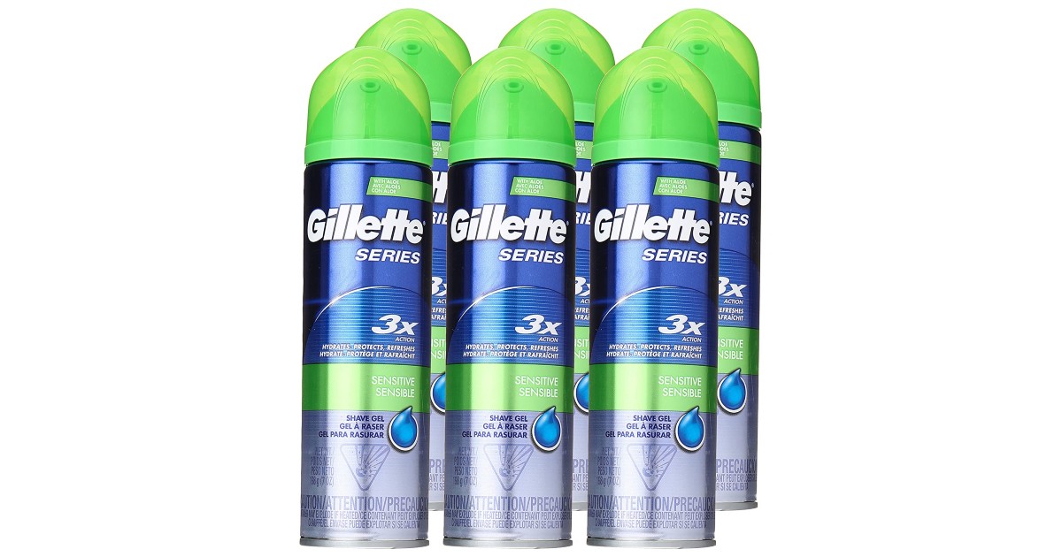 Gillette Shave Gel 6-Pack ONLY $10.25 (Reg. $24)