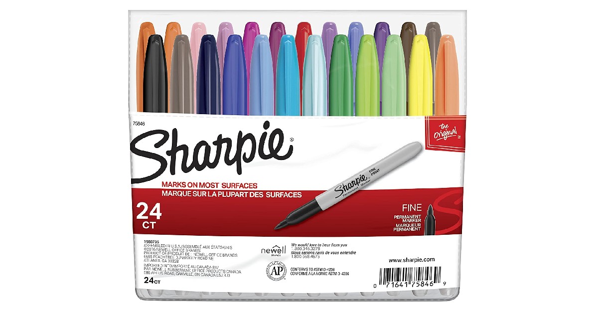 Sharpie Fine Point Markers 24-Count ONLY $13.90 (Reg. $36)