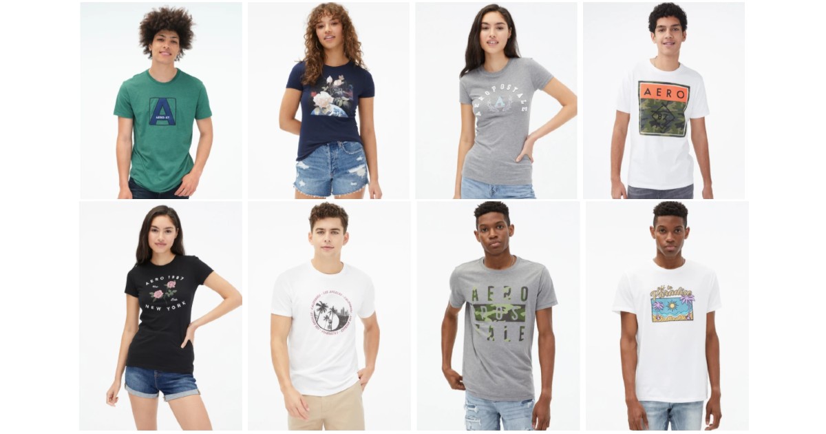 Buy 1 Get 2 FREE Graphic Tees at Aeropostale + FREE Shipping