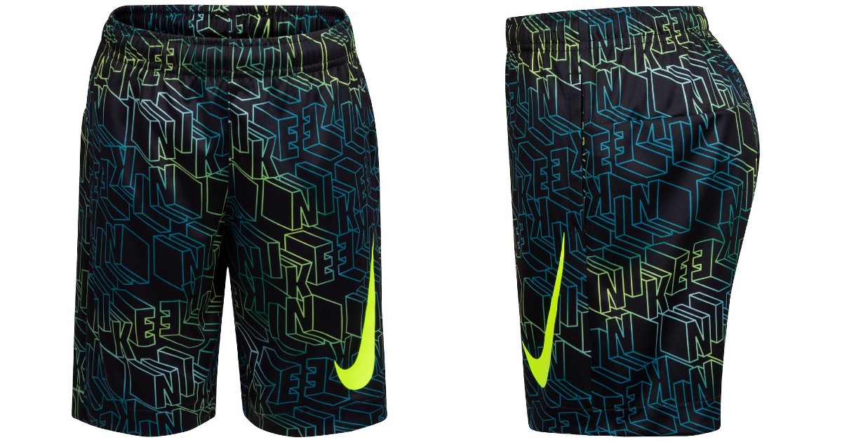 Nike Boys Dri-FIT Block Logo Print Shorts