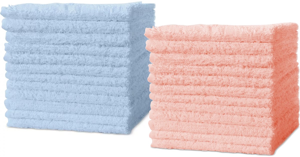 Sunham Soft Spun 12-Pack Washcloth Set 