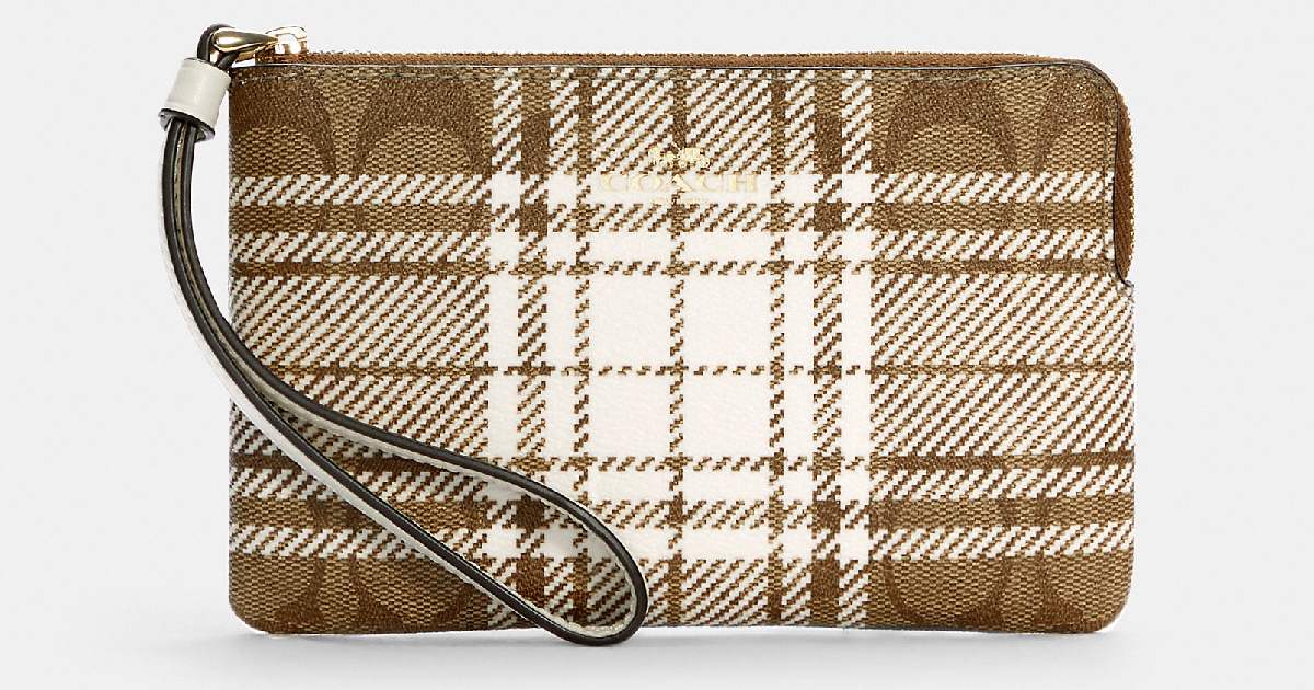 Coach Signature Plaid Wristlet ONLY $35.20 (Reg. $88)