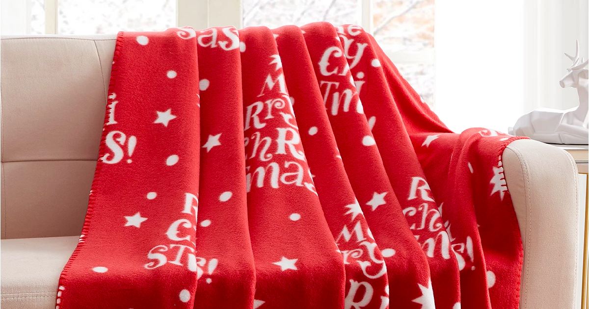 Birch Trails Printed Fleece Throw at Macy's