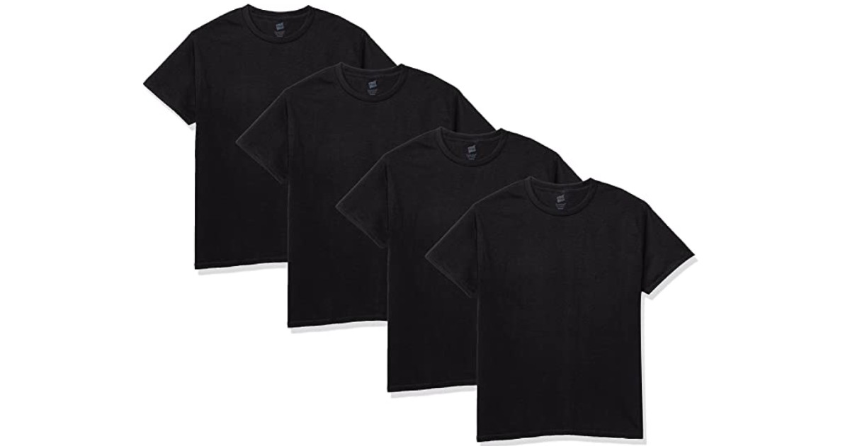 Hanes Men’s Black T-Shirt 4-Pack at Amazon