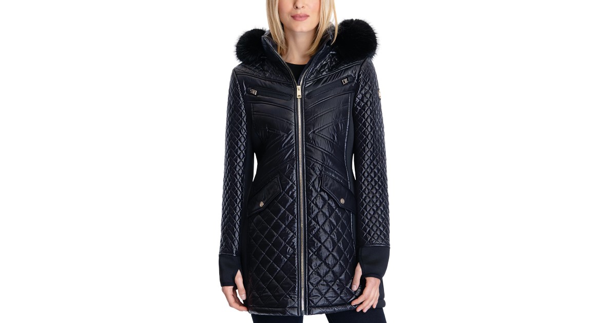 Michael Kors Hooded Quilted Coat